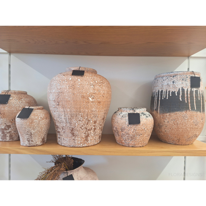 Fiori Pot Antique Terracotta 25cm Set of 2