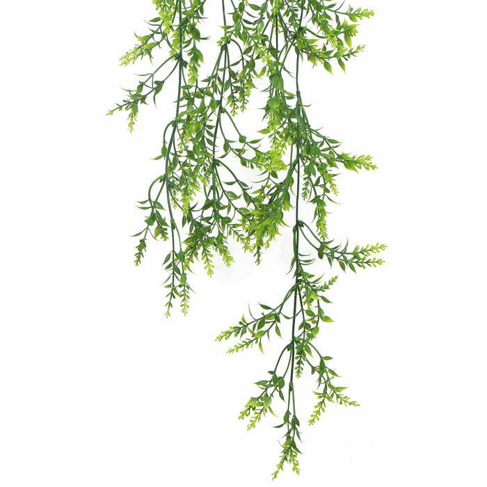 Dense Two-Tone Hanging Evergreen Plant - UV Resistant 130cm Set of 2
