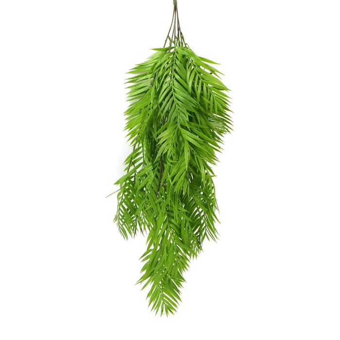 Artificial Hanging Fresh Green Bamboo Leaf Fern UV Resistant 80cm Set of 2