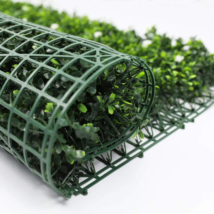 Luxury Flowering Artificial Buxus Hedge Panel UV Resistant 100cm x 100cm