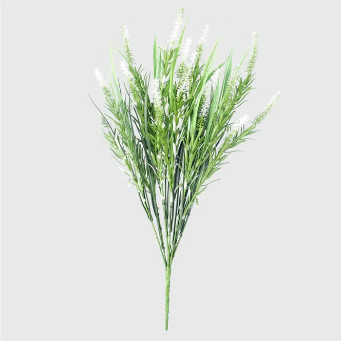 Long Lavender Stem White UV Resistant 50cm Set of 3