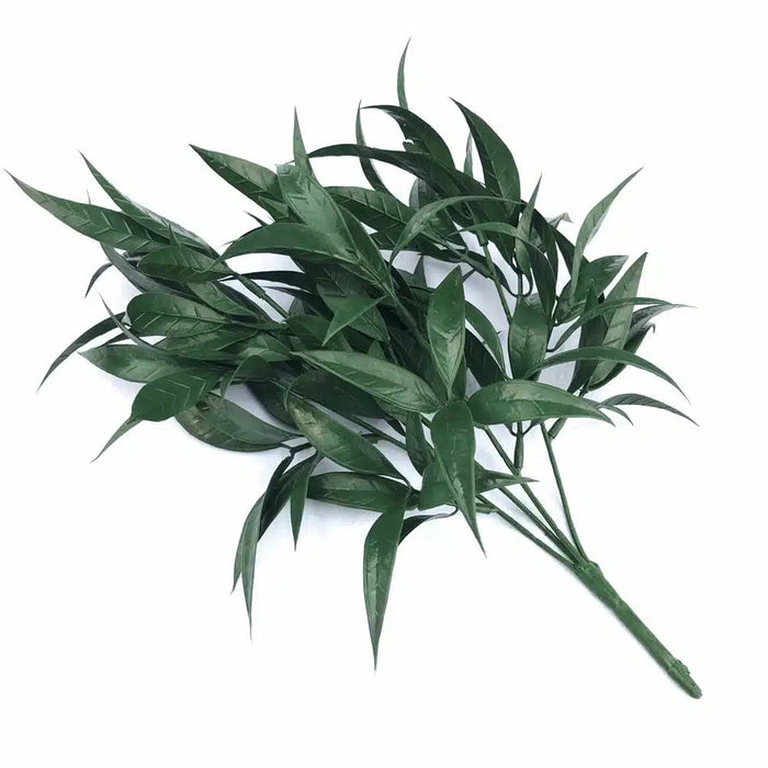 Dark Green Tipped Willow Oak Stem UV Resistant 30cm Set of 2