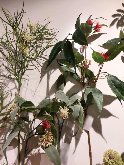 Eucalyptus Flower Spray With 15 leaves 64cm Red Pack of 12