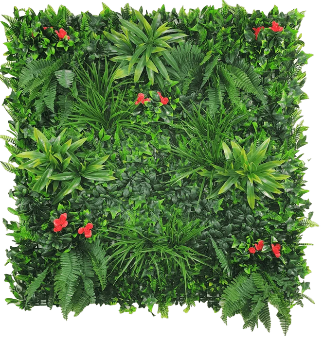 Elegant Red Rose Vertical Garden Green Wall UV Resistant 100cm