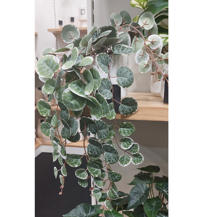 String of Hearts in Pot Green White 44cm Pack of 4