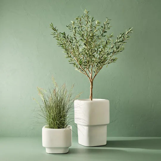 Flint Pot White 35cm