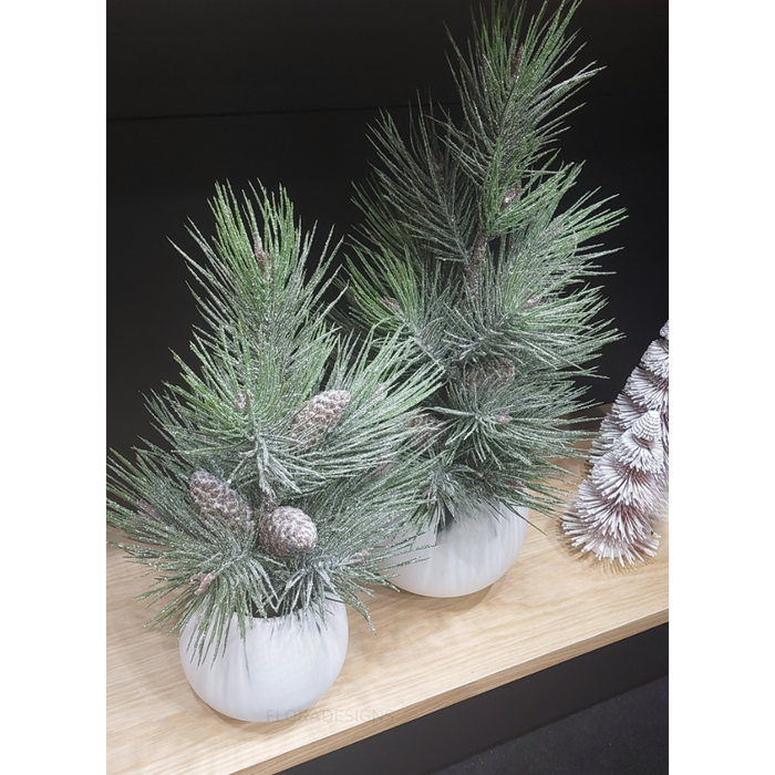 Tree Pine Jasper in Pot Green White 53cm - Pack of 6