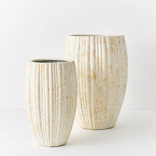 Neptuno Pot Cream Splash Set of Two 70cm