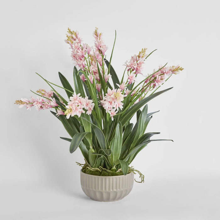 Pauline Arrangement 75cm Pink in Taupe Pot