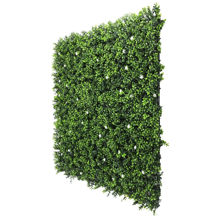 Luxury Flowering Artificial Buxus Hedge Panel UV Resistant 100cm x 100cm