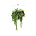 Black Framed Roof Hanging Disc with Tropical Foliage Mix Draping Stems 60cm - FLORA DESIGNS