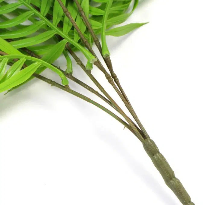 Artificial Hanging Fresh Green Bamboo Leaf Fern UV Resistant 80cm Set of 2