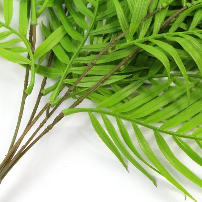 Artificial Hanging Fresh Green Bamboo Leaf Fern UV Resistant 80cm Set of 2