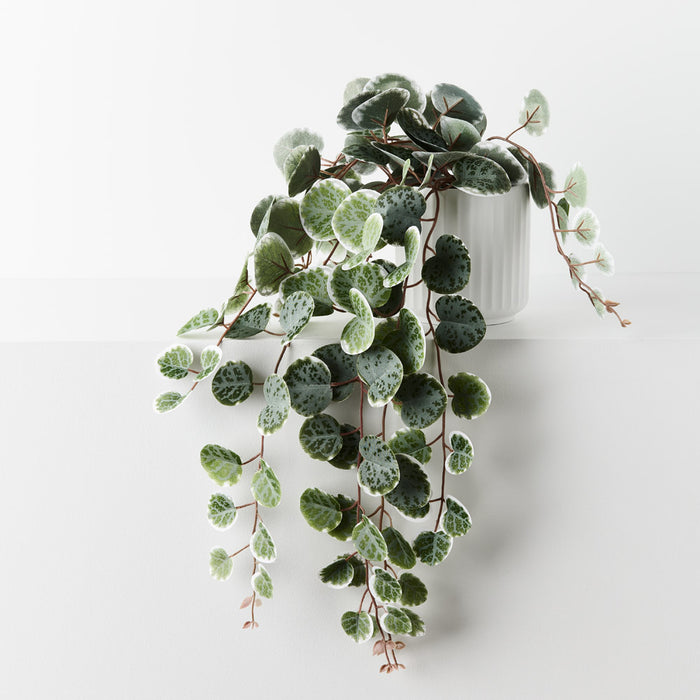 String of Hearts in Pot Green White 44cm Pack of 4