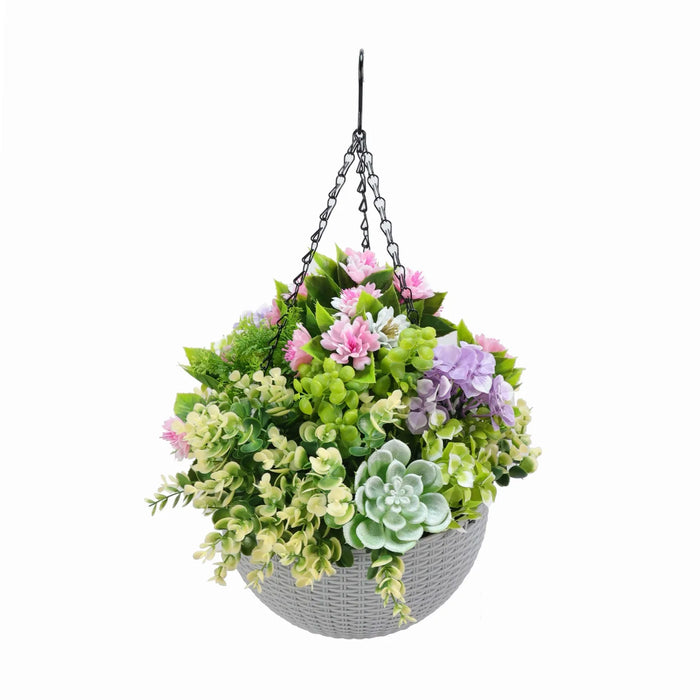 Succulent Hanging Basket UV Resistant 36cm Green