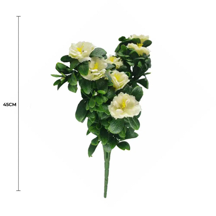 White Rose Bunch UV Resistant 45cm Set of 3