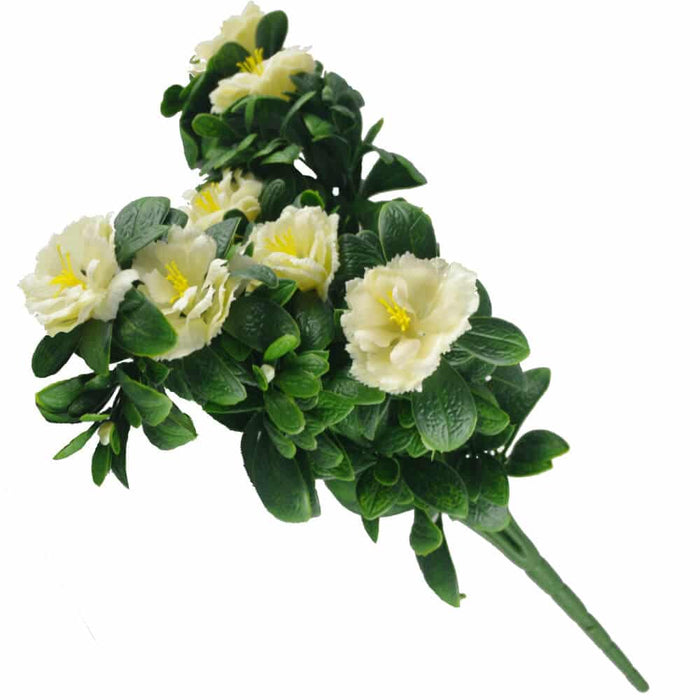 White Rose Bunch UV Resistant 45cm Set of 3
