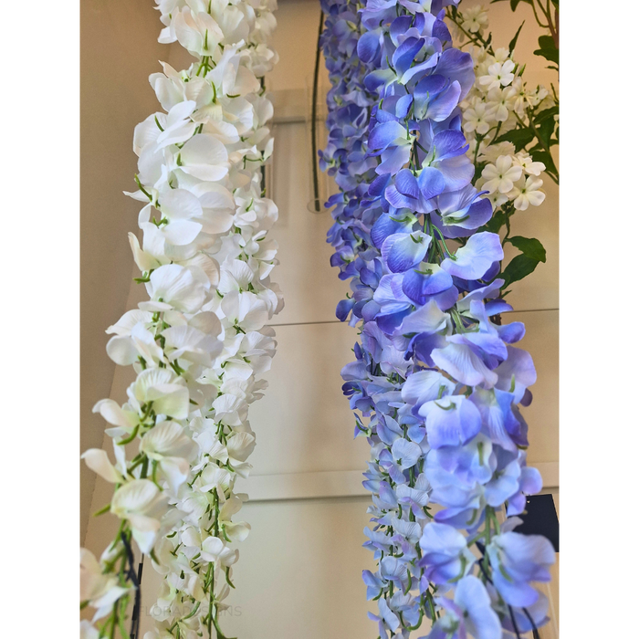 Wisteria Spray White 200cm Set of 12