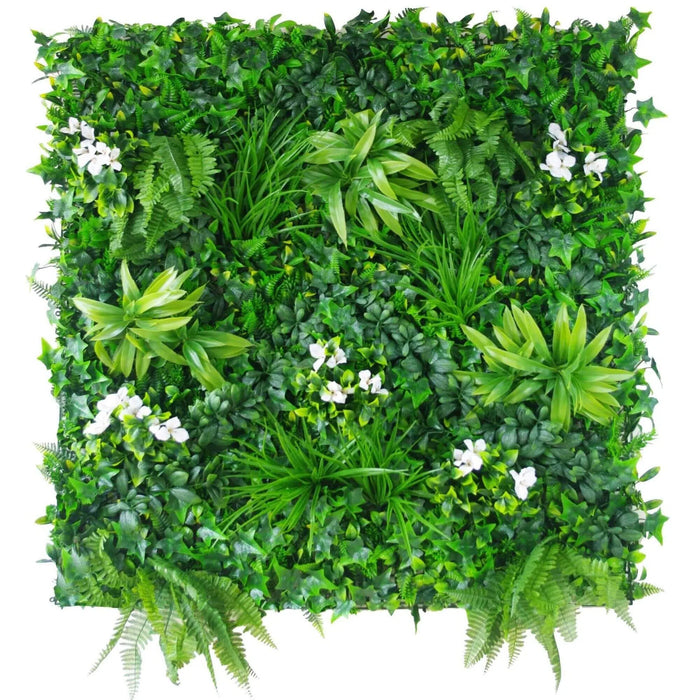 Luxury Snowy White Vertical Garden Green Wall UV Resistant 100cm