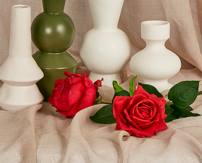 Belle Real Touch Rose Stem Red 65cm Pack of 12