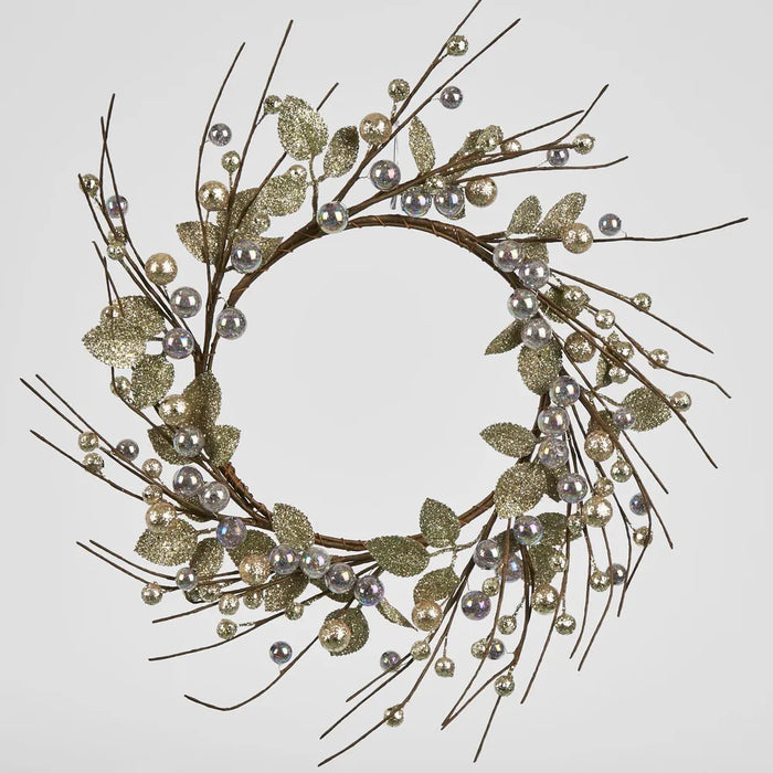 Assive Bead Wreath Blue 33cm - Pack of 4