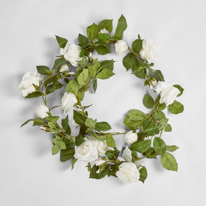 Mixed Rose Garland 180cm White Pack of 6