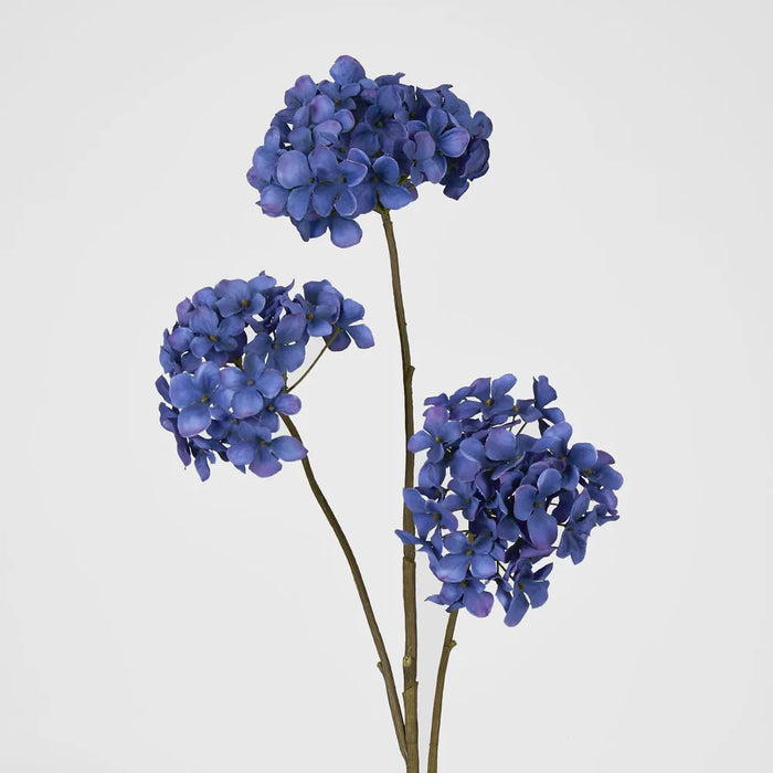 Hydrangea 3 Heads Dark Blue Spray - Pack of 12