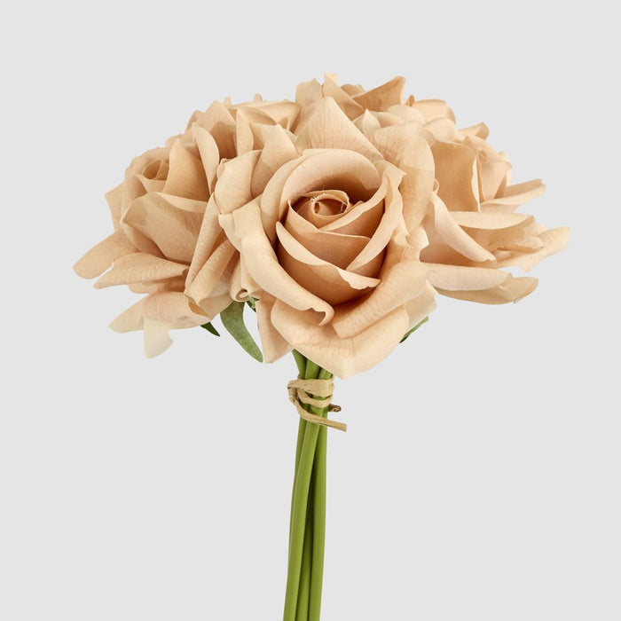 Amelia Real Touch Rose Bouquet Brown 26cm - Pack of 12