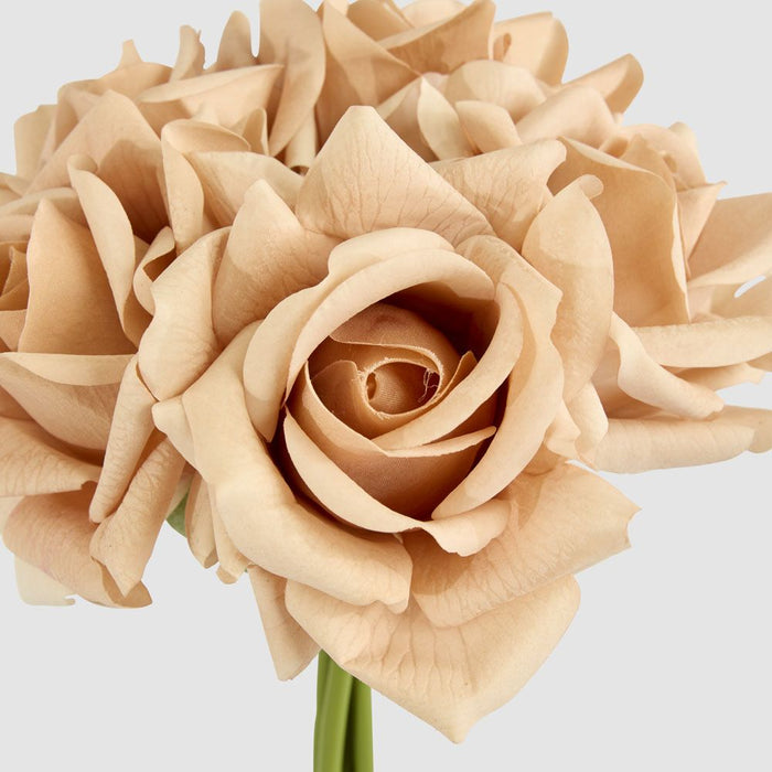Amelia Real Touch Rose Bouquet Brown 26cm - Pack of 12