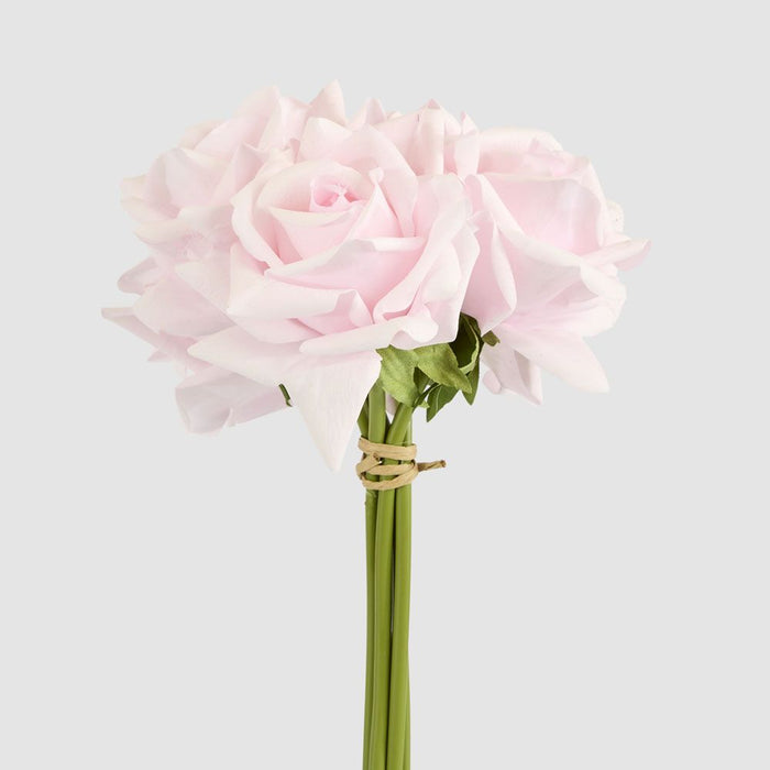 Amelia Real Touch Rose Bouquet Pink 26cm Light Pink - Pack of 12