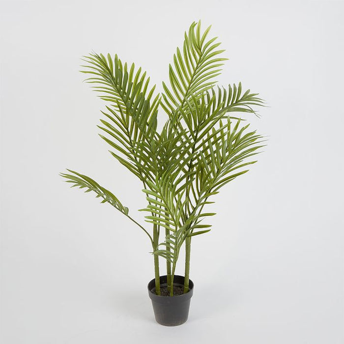 Mini Palm Tree Real Touch 4 Branches 15 Leaves in Pot 100cm - Set of 2