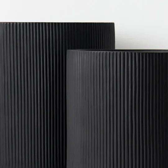 Pot Linear Black Set of Two 64cm