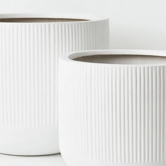 Pot Linear White Set of Two 46cm