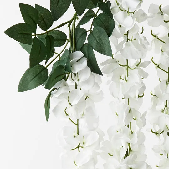 Wisteria Spray White 200cm Set of 12