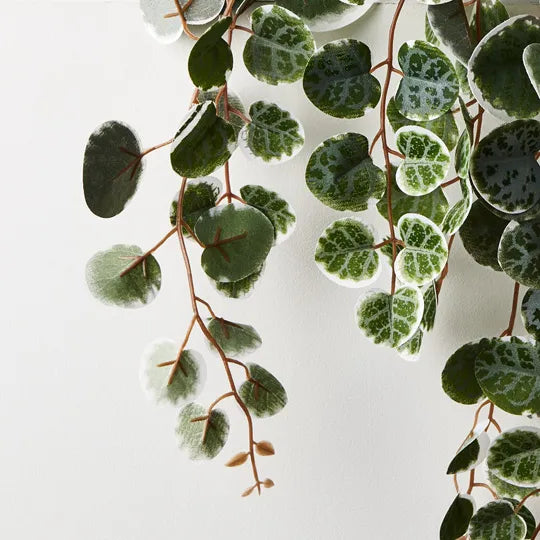 String of Hearts in Pot Green White 48cm Set of 6