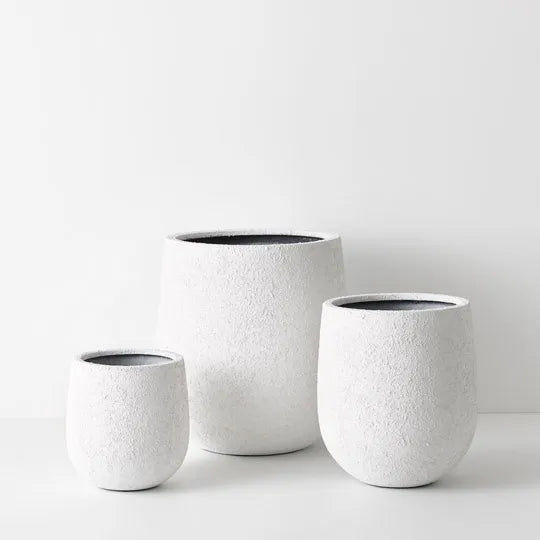 Rok Oskar White Pot 55cm - Set of Three