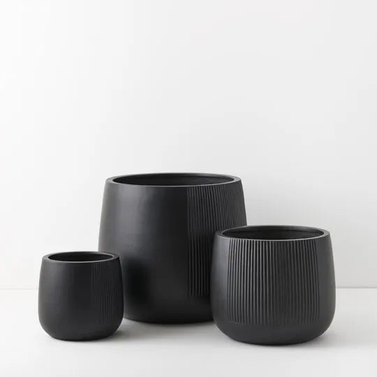 Dune Pedro Black Pot 55cm - Set of Three