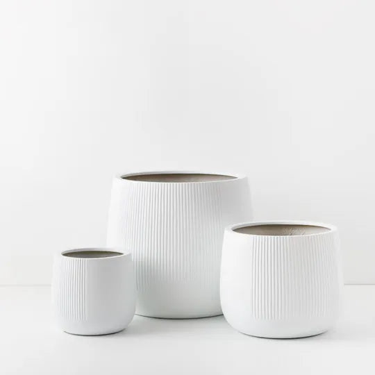 Dune Pedro White Pot 55cm - Set of Three