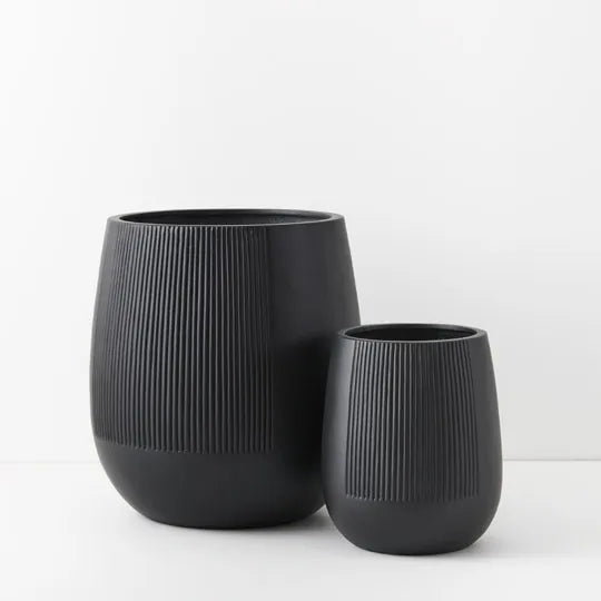 Dune Jethro Black Pot 60cm - Set of Two
