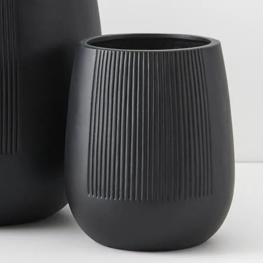 Dune Jethro Black Pot 60cm - Set of Two
