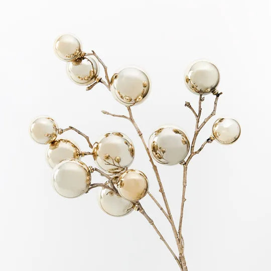 Ball Cluster Metallic Spray Champagne 53cm - Pack of 12
