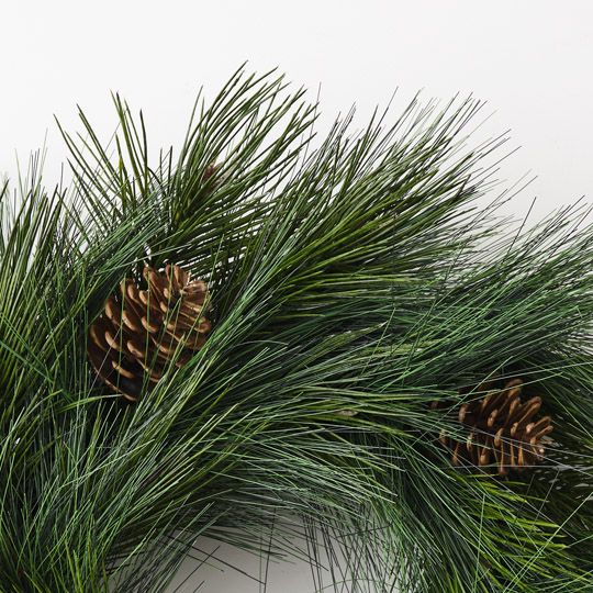 Wreath Needle Pine Cone Green 55cm Pack of 2