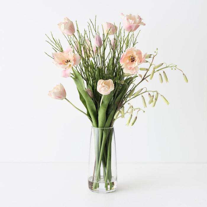 Tulip Hybrid Mix in Vase Light Pink 69cm