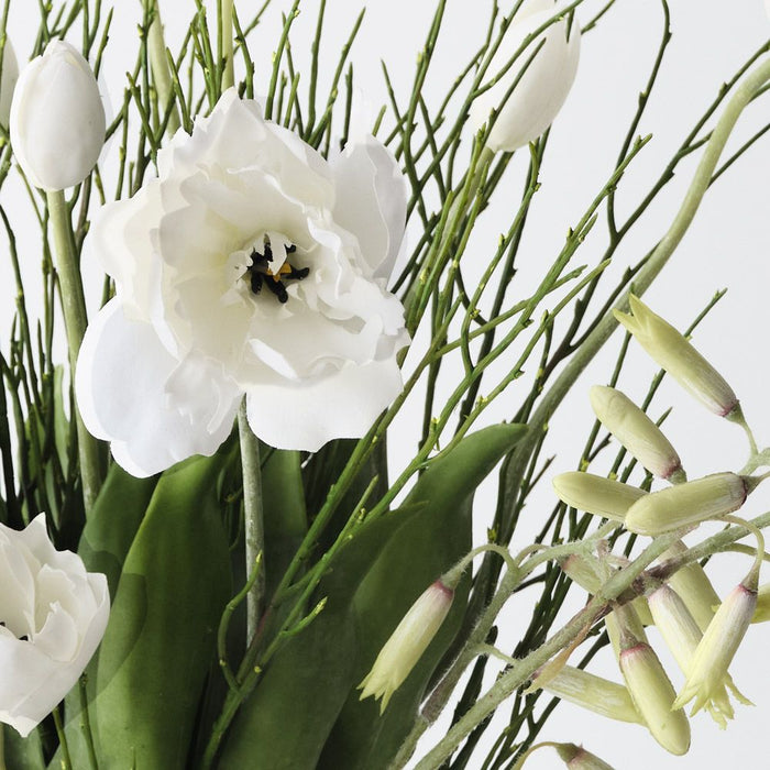 Tulip Hybrid Mix in Vase White 69cm