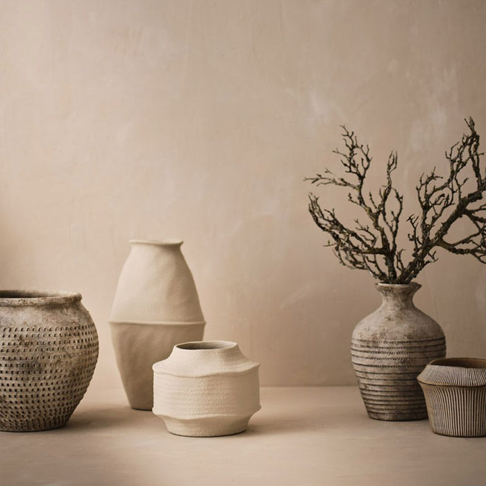 Vase Diavolo Limestone 33cm x 19cm Pack of 2