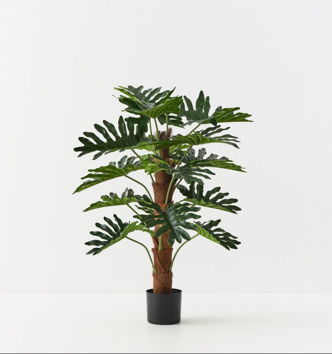 Artificial Philodendron Selloum Plant On Pole 90cm - FLORA DESIGNS
