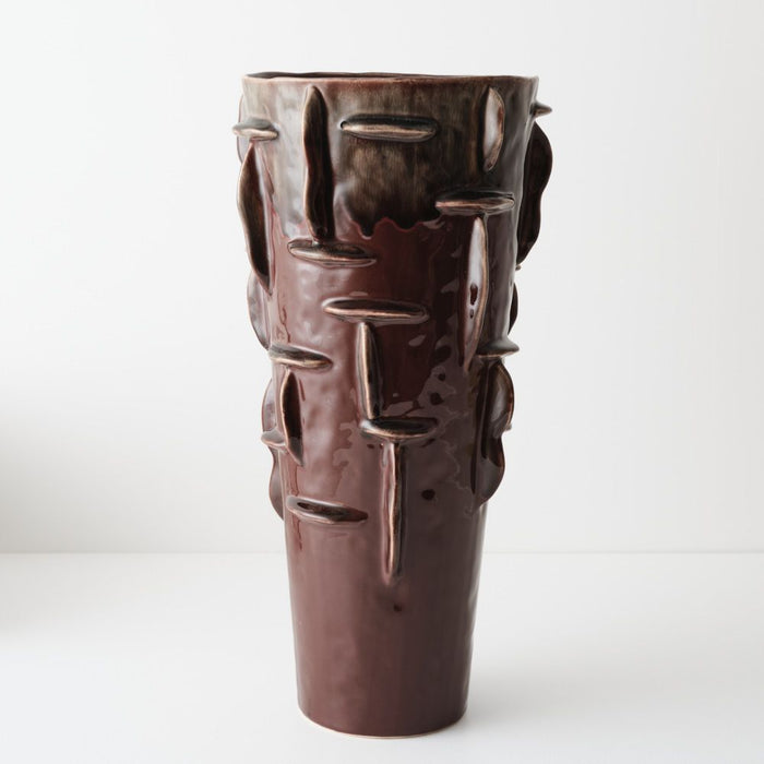 Kaito Vase 50cm Bordeaux - FLORA DESIGNS