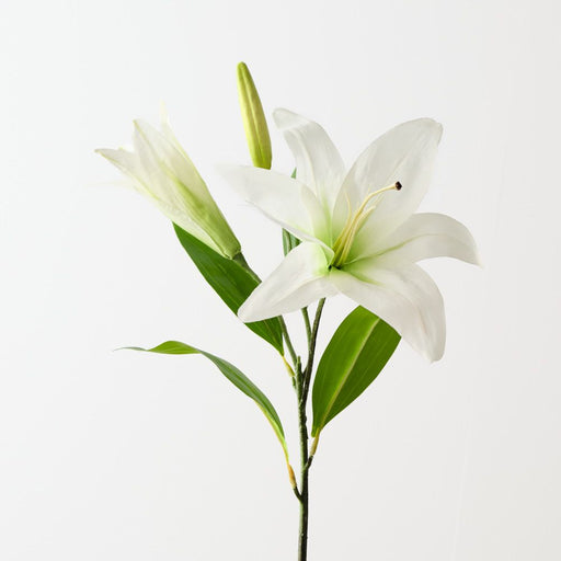 Artificial Tiger Lily 73cm White Green - Pack of 12 - FLORA DESIGNS