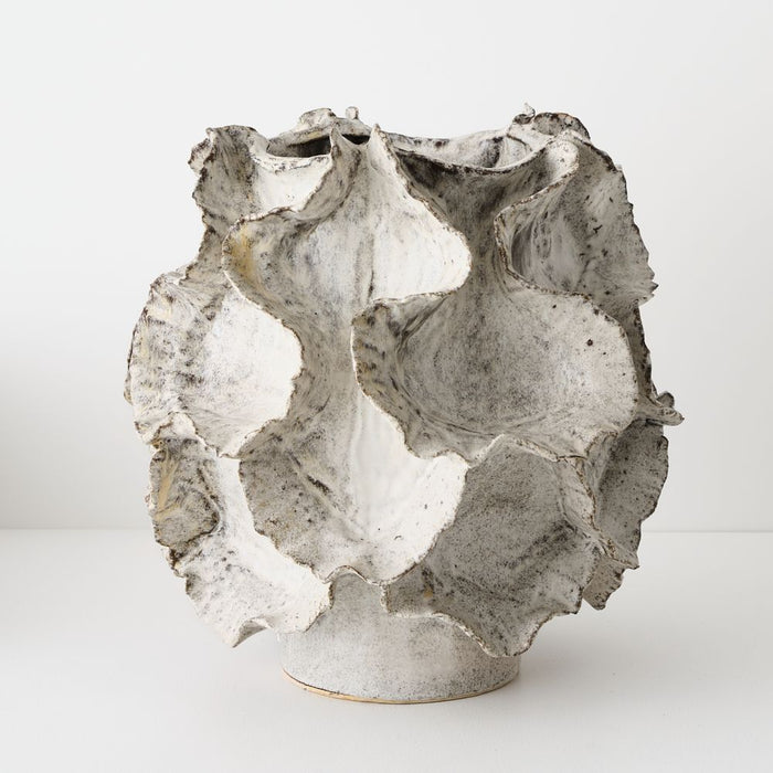 Ostia Vase 36cm Cream Brown - FLORA DESIGNS