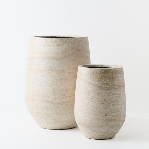Pot Nokolo (set/2) Ivory Travertine 50/70cm x 38/52cm
